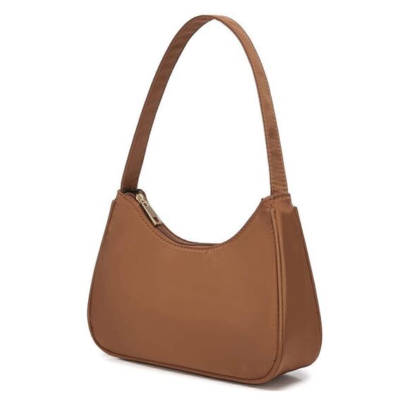 Handbags - Brown Nylon Shoulder Bag